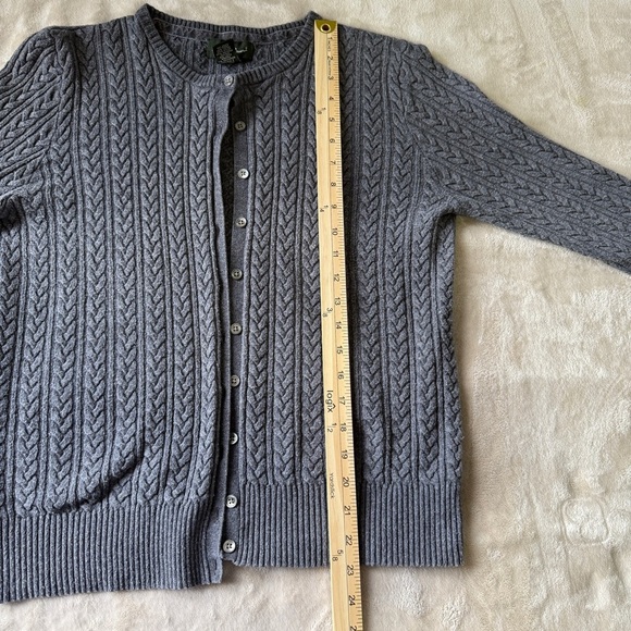 Eddie Bauer Gray Cable Knit Cardigan Timeless Design Size L - Picture 6 of 7